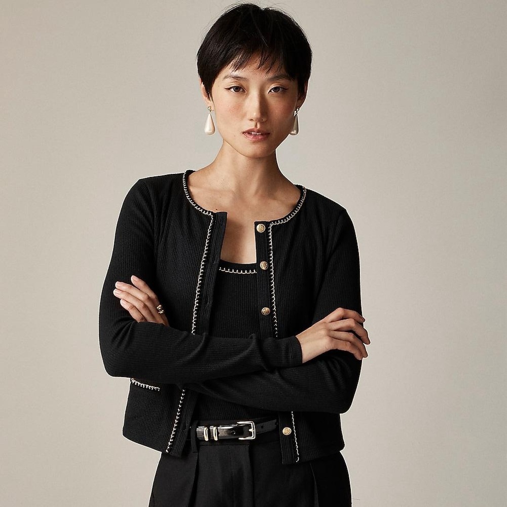 🆕 J. Crew vintage rib lady jacket with chain trim